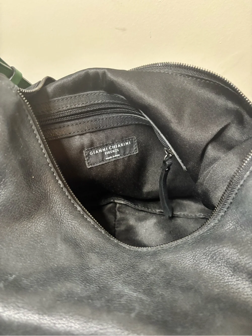 Gianni Chiarini Firenze Black Leather Hobo Green Blue Yellow accents